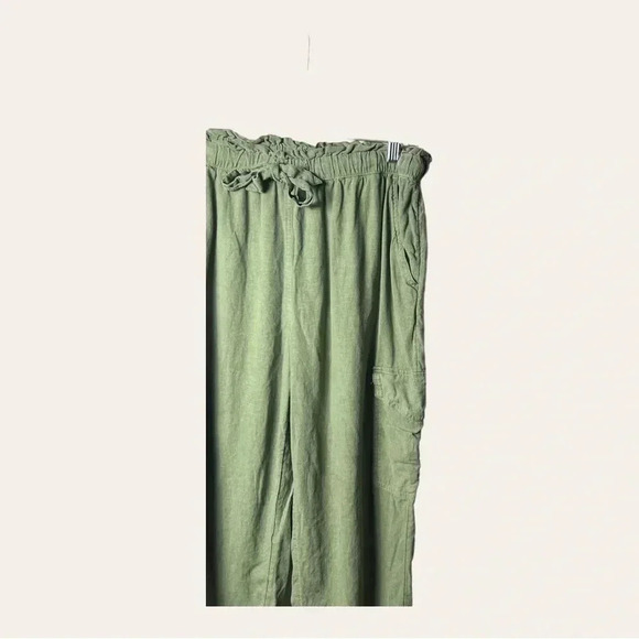 0302W. AERIE‎ ELASTIC WAIST BAND PANTS/JOGGERS SIZE MEDIUM OLIVE GREEN IN COLOR - Picture 2 of 9